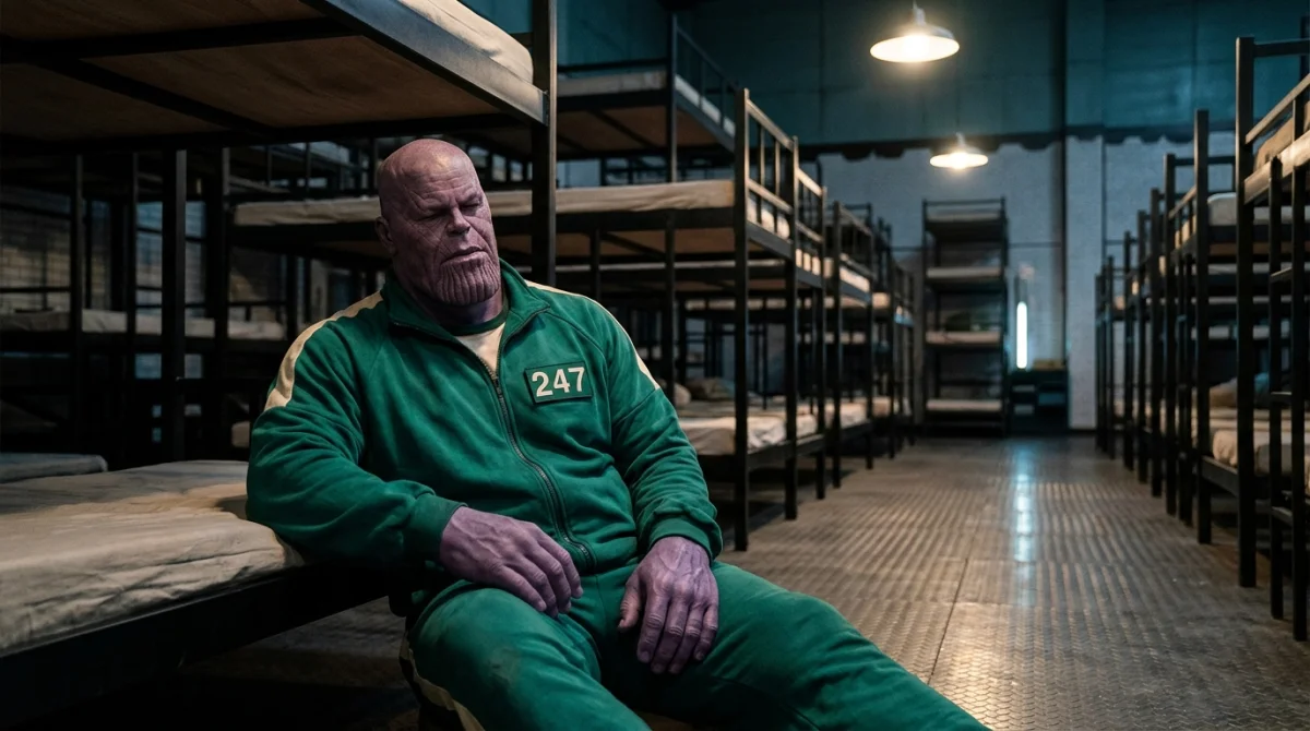 Thanos s'effondre dans le dortoir