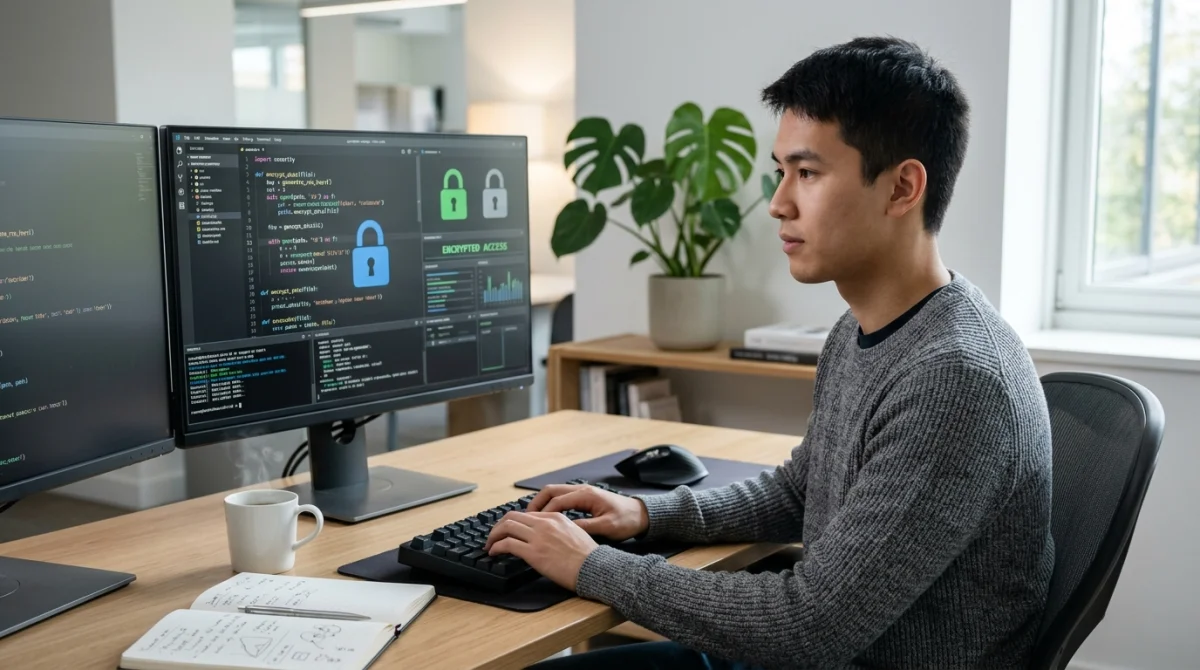 Analyse technique sur un bureau moderne.